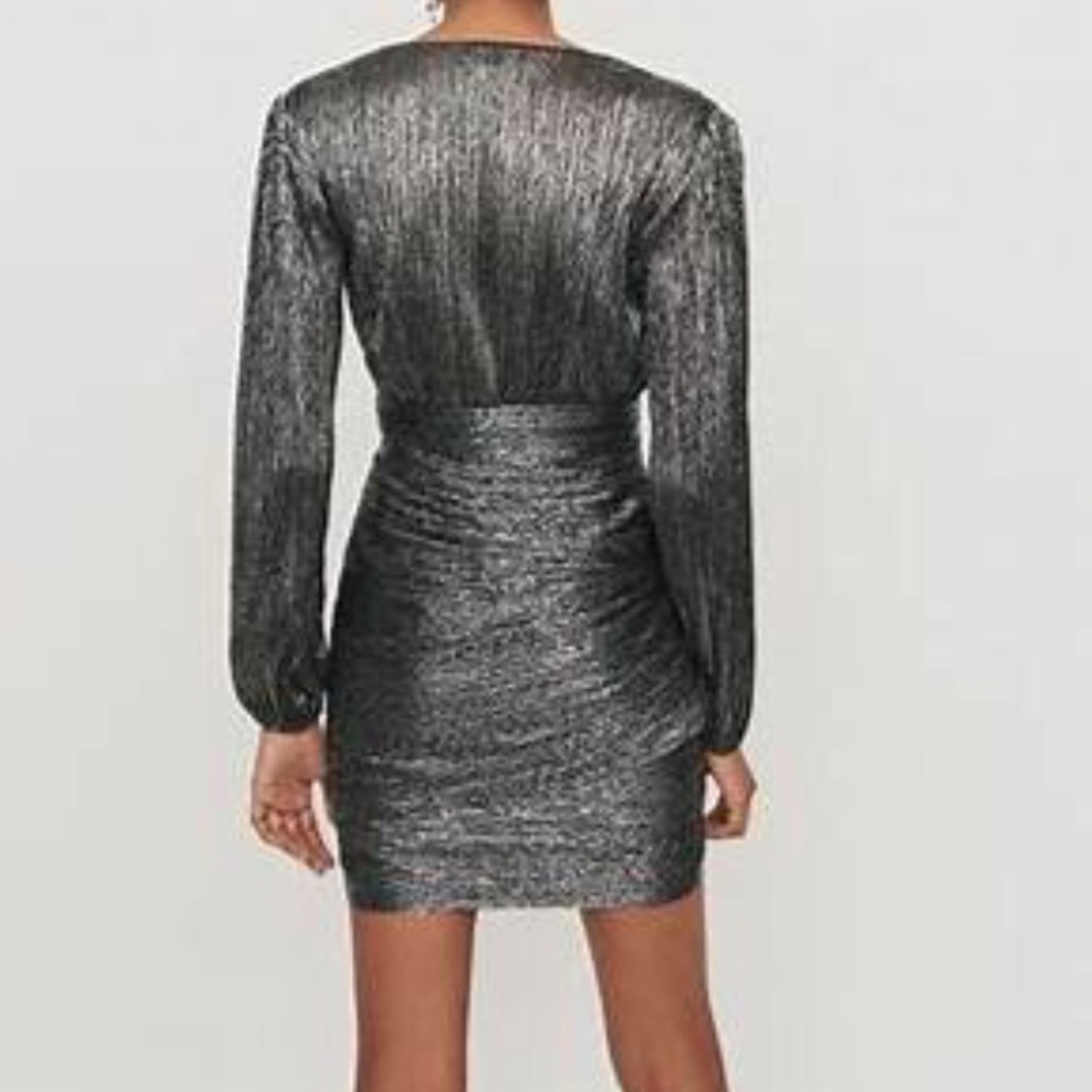 NWOT Maje Lurex Draped Mini Dress - Size 36 - Picture 3 of 5
